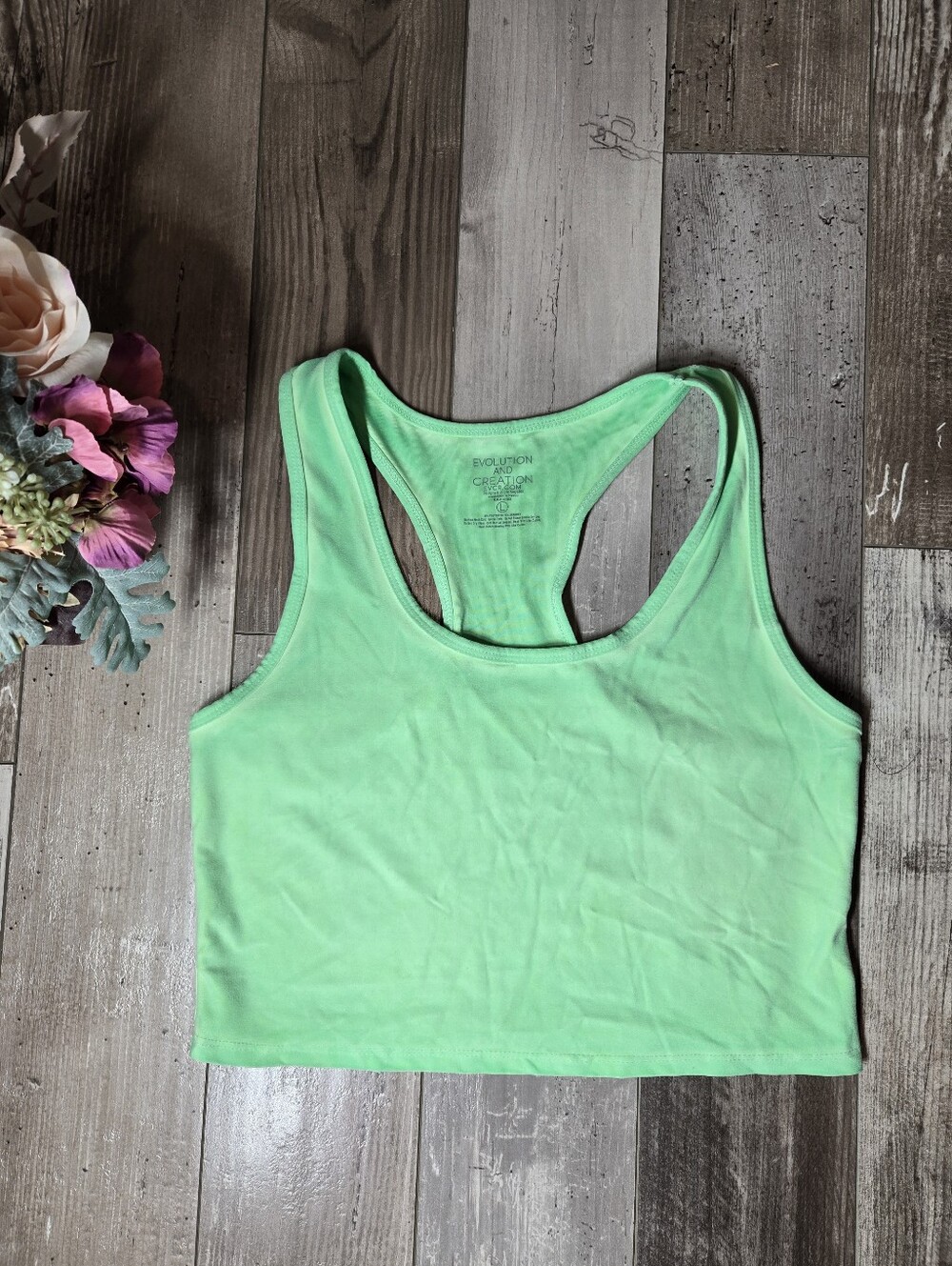 Evolution & Creation Green Racerback Crop Tank Top – Women’s Large NWOT - Picture 13 of 16